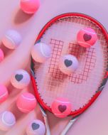 Heart Motif Tennis Balls Tubed, Pink Tennis Balls, Valentines Day Tennis Balls, Tennis Gifts For Her