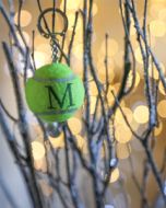 Printed Initial Tennis Ball Keyrings