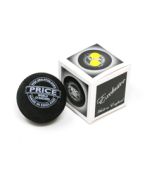 Price's Black Double Dot Squash Balls, Made in England, Tournament Squash Balls, Yellow Double Dot Squash Balls
