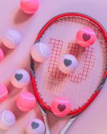 Heart Motif Tennis Balls Tubed, Pink Tennis Balls, Valentines Day Tennis Balls, Tennis Gifts For Her