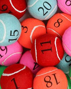 Number Tennis Balls 1 to 20