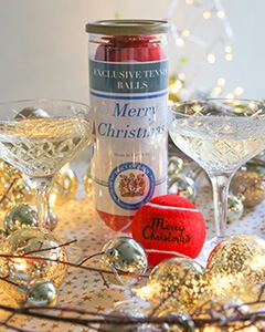Merry Christmas Bright Red Tennis Balls 