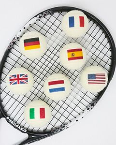 Country Flag Printed Tennis Ball, White Tennis Balls with Flags