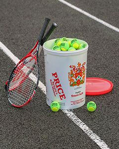 Price Mini Green Tennis Balls, Bucket of Mini Green Tennis Balls, Made in the UK