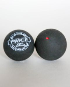 Price's Red Dot Squash Ball, Red Dot Squash Ball, Improver Squash Ball, Made in England, Beginner Squash Balls